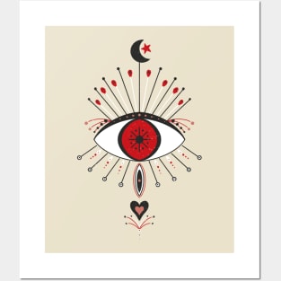 Black and red mystic eye Posters and Art